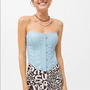 URBAN OUTFITTERS light blue leather corset